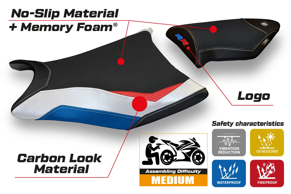 Seat cover compatible - BMW S 1000 RR 2009 - 2011 - mod Essen Special Color Comfort System