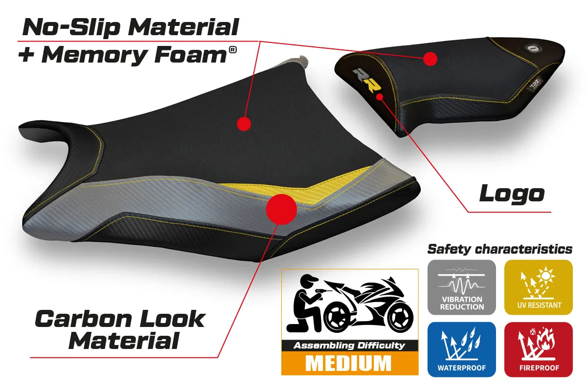 Seat cover compatible - BMW S 1000 RR 2009 - 2011 - mod Essen Special Color Comfort System