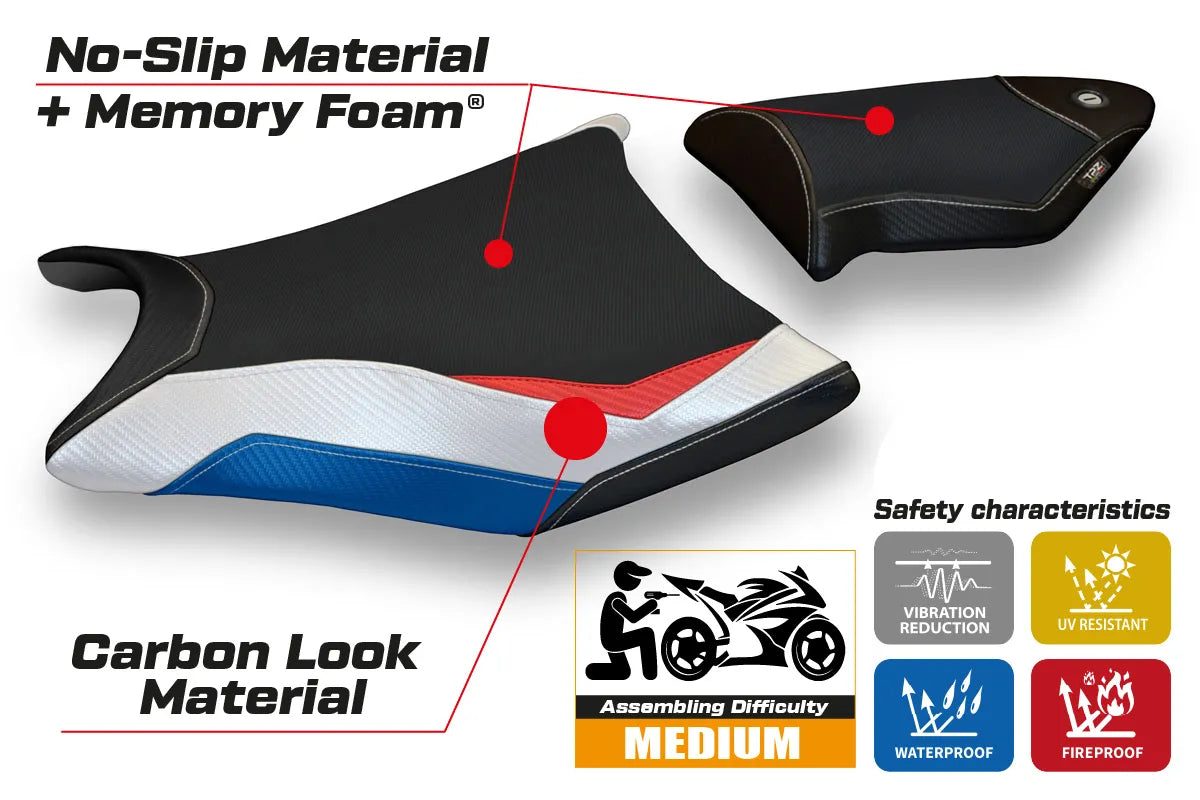 Seat cover compatible - BMW S 1000 RR 2009 - 2011 - mod Essen Special Color Comfort System