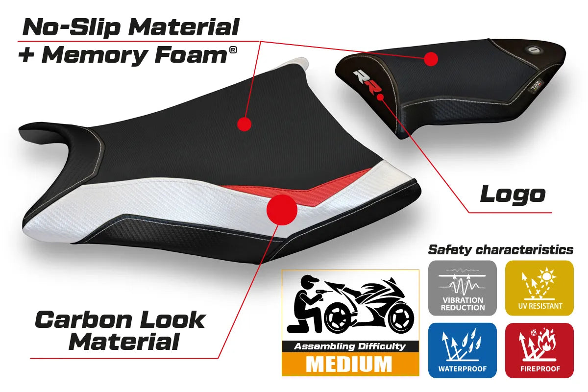 Seat cover compatible - BMW S 1000 RR 2009 - 2011 - mod Essen Special Color Comfort System