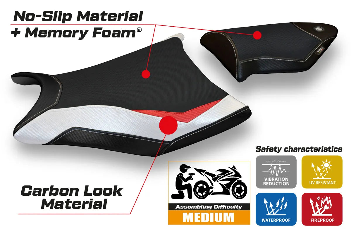 Seat cover compatible - BMW S 1000 RR 2009 - 2011 - mod Essen Special Color Comfort System