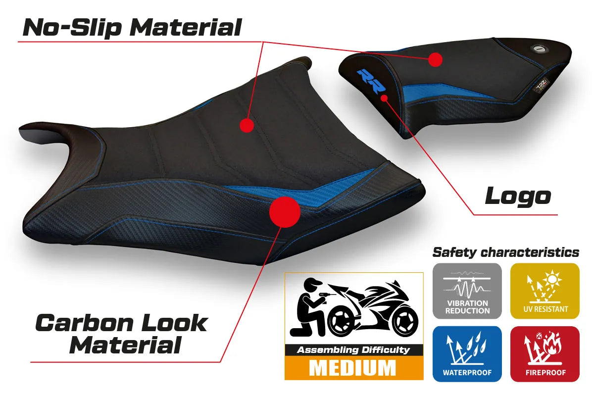 Seat cover compatible - BMW S 1000 RR 2009 - 2011 - mod Giuba 2 Ultragrip