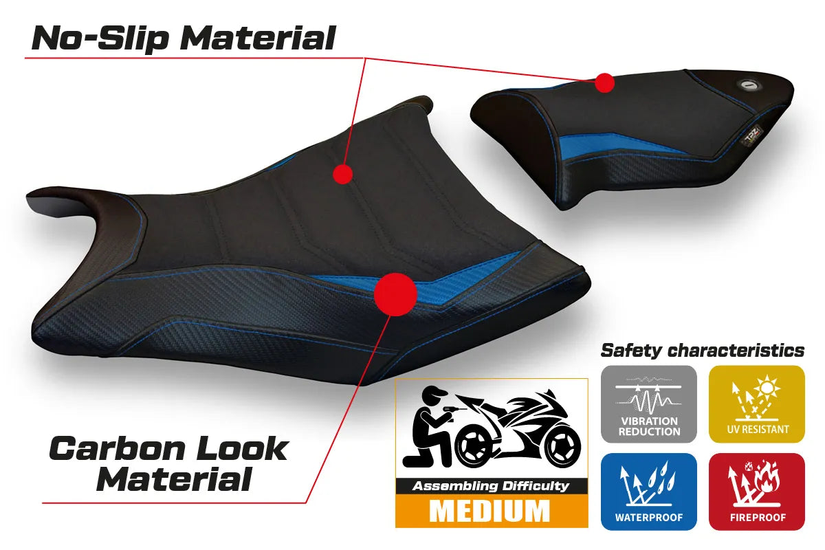 Seat cover compatible - BMW S 1000 RR 2009 - 2011 - mod Giuba 2 Ultragrip