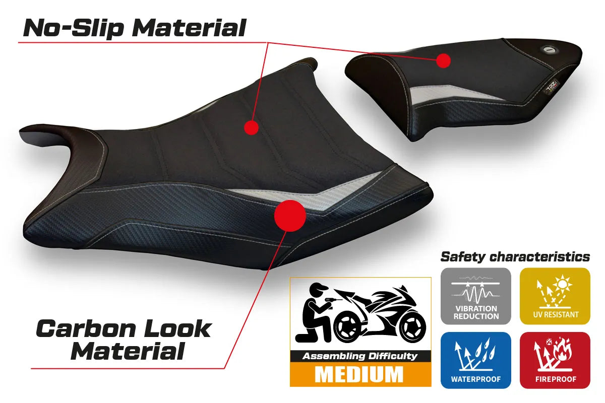 Seat cover compatible - BMW S 1000 RR 2009 - 2011 - mod Giuba 2 Ultragrip