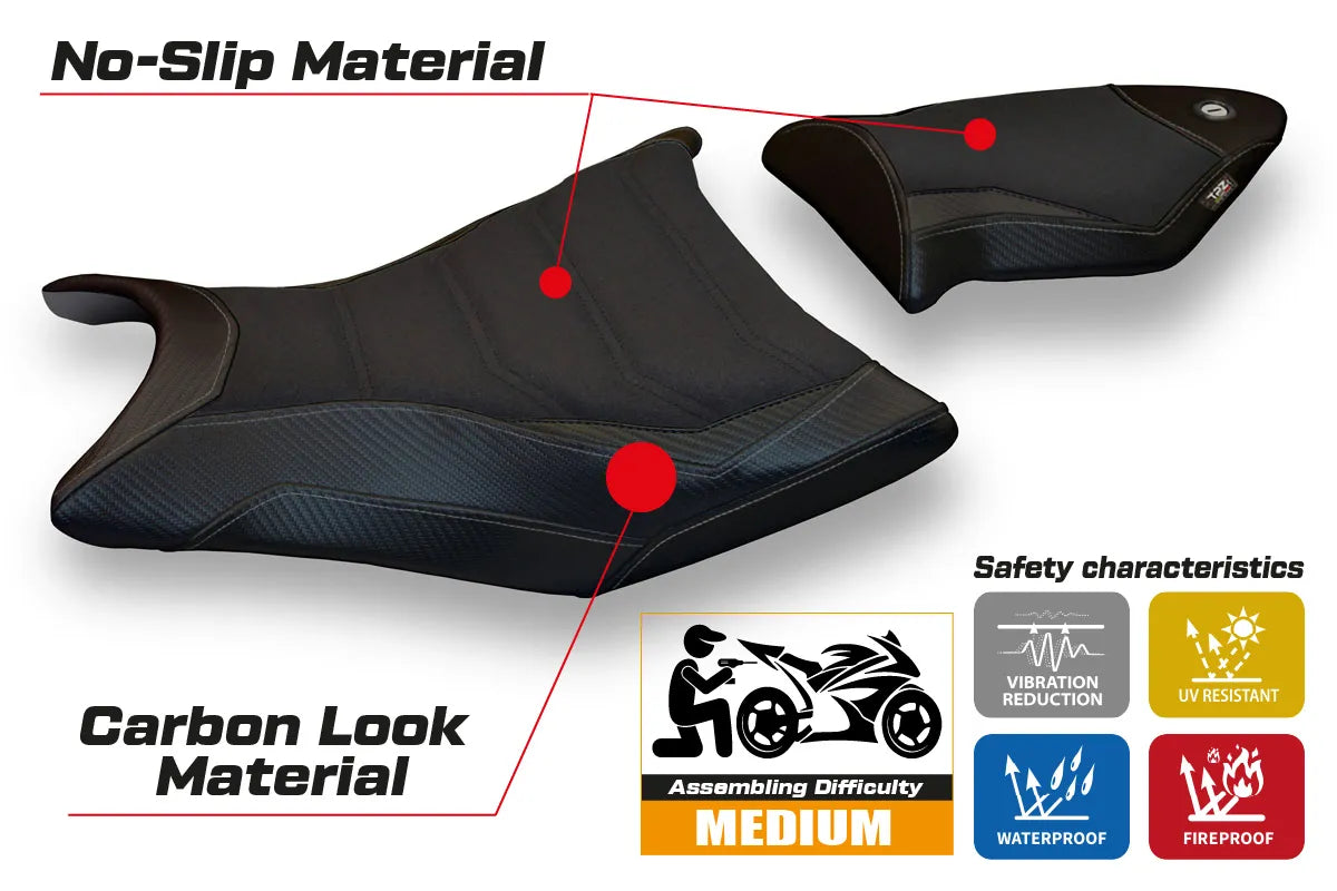 Seat cover compatible - BMW S 1000 RR 2009 - 2011 - mod Giuba 2 Ultragrip