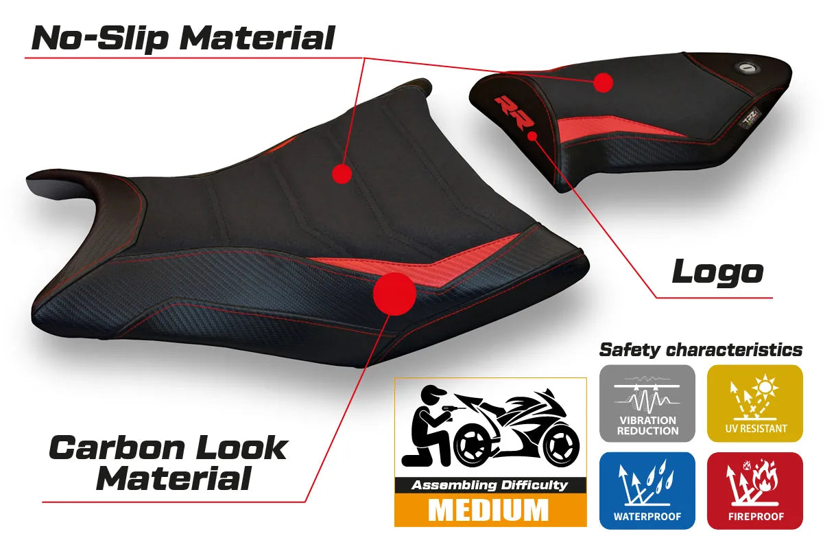 Seat cover compatible - BMW S 1000 RR 2009 - 2011 - mod Giuba 2 Ultragrip