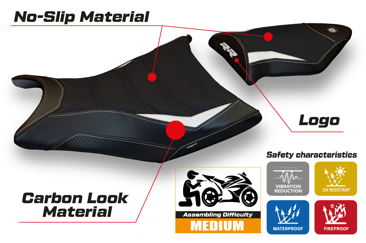 Seat cover compatible - BMW S 1000 RR 2009 - 2011 - mod Giuba 2 Ultragrip
