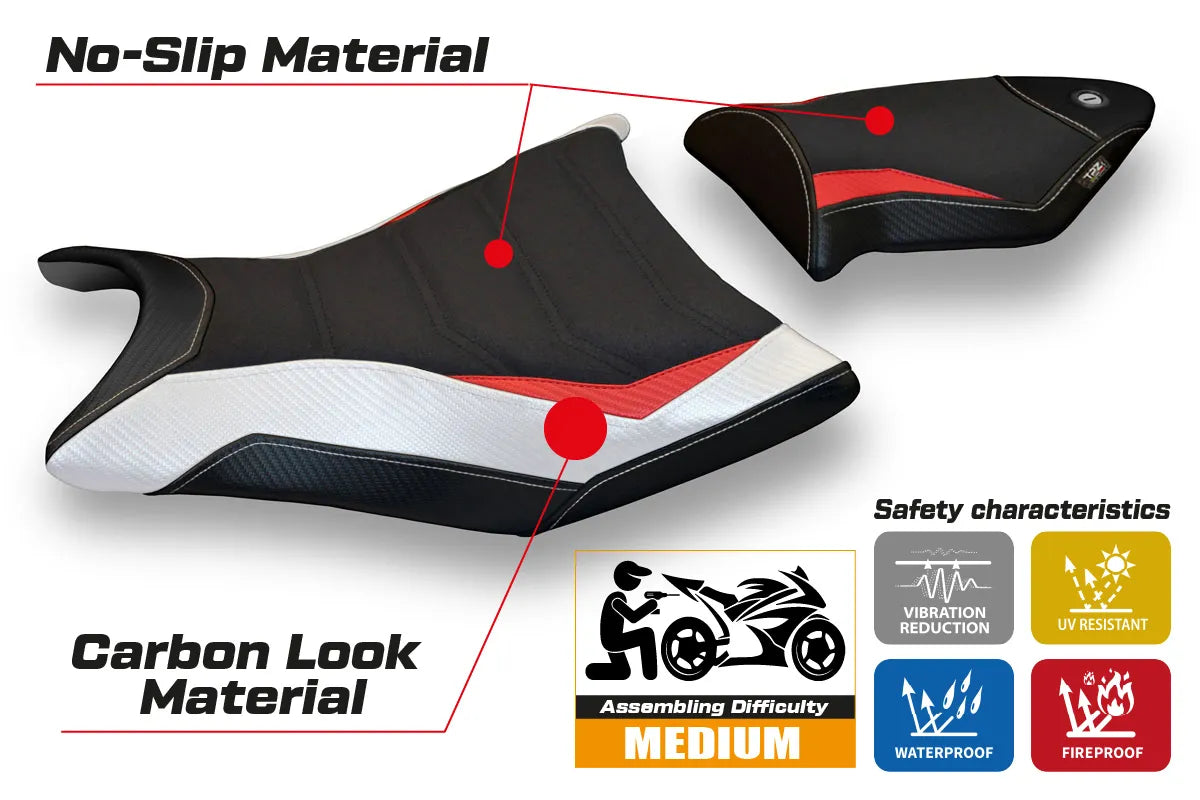 Seat cover compatible - BMW S 1000 RR 2009 - 2011 - mod Giuba Special Color Ultragrip