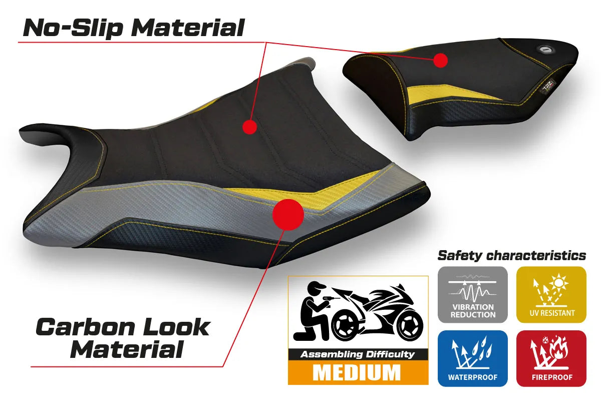 Seat cover compatible - BMW S 1000 RR 2009 - 2011 - mod Giuba Special Color Ultragrip