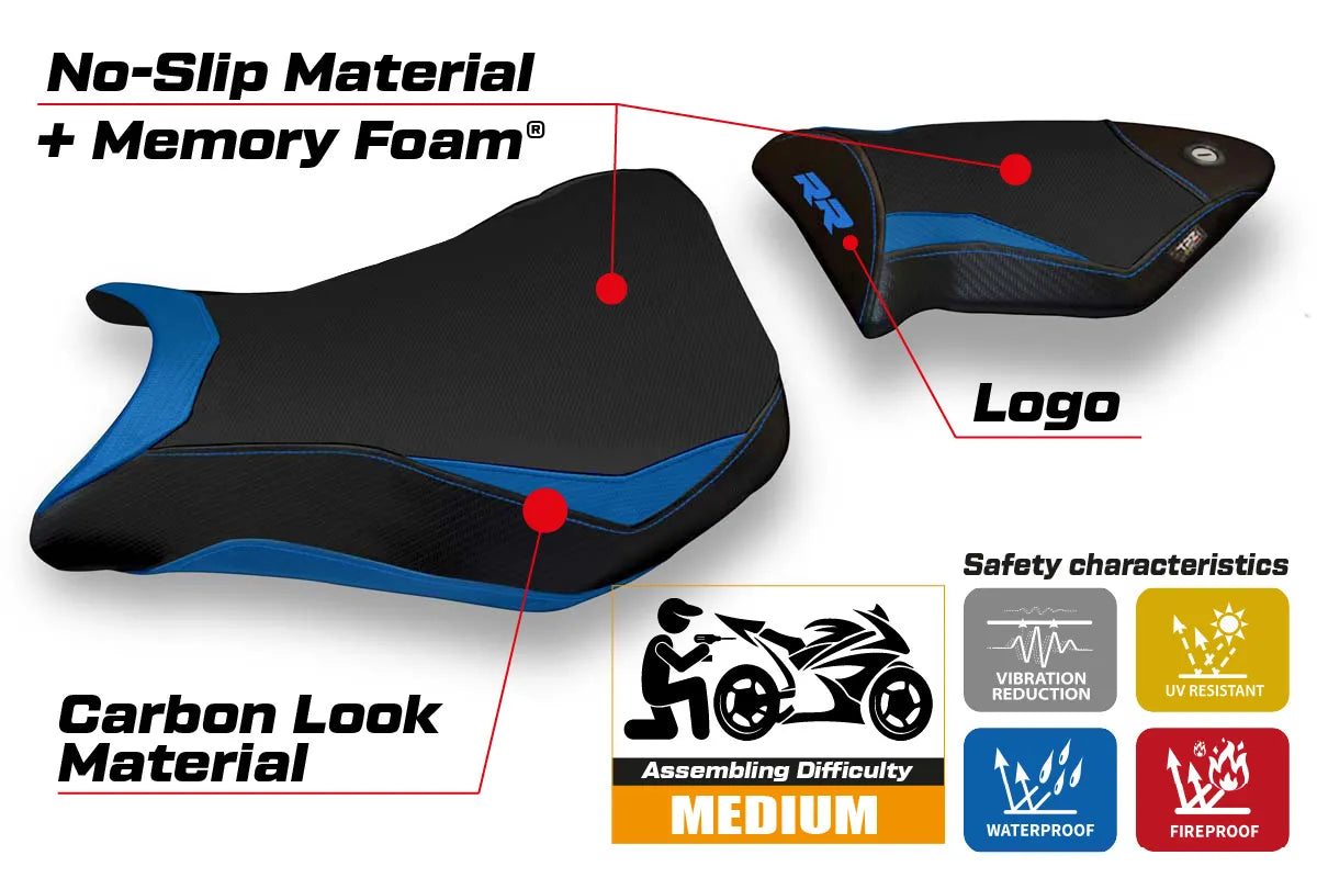 Seat cover compatible - BMW S 1000 RR 2012 - 2014 - mod Dacca 2 Comfort System