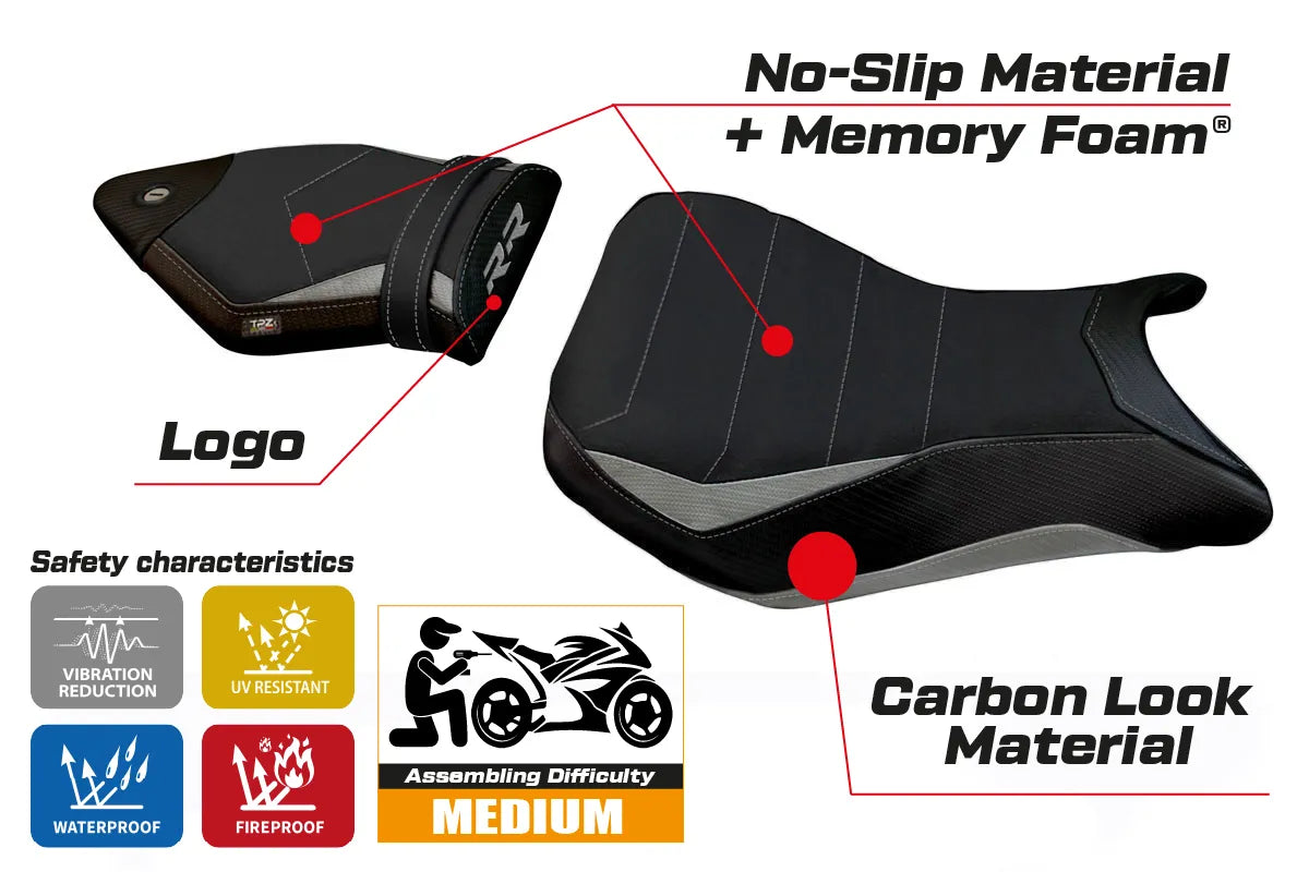 Seat cover compatible - BMW S 1000 RR 2015 - 2018 - mod Vittoria 2 Comfort System