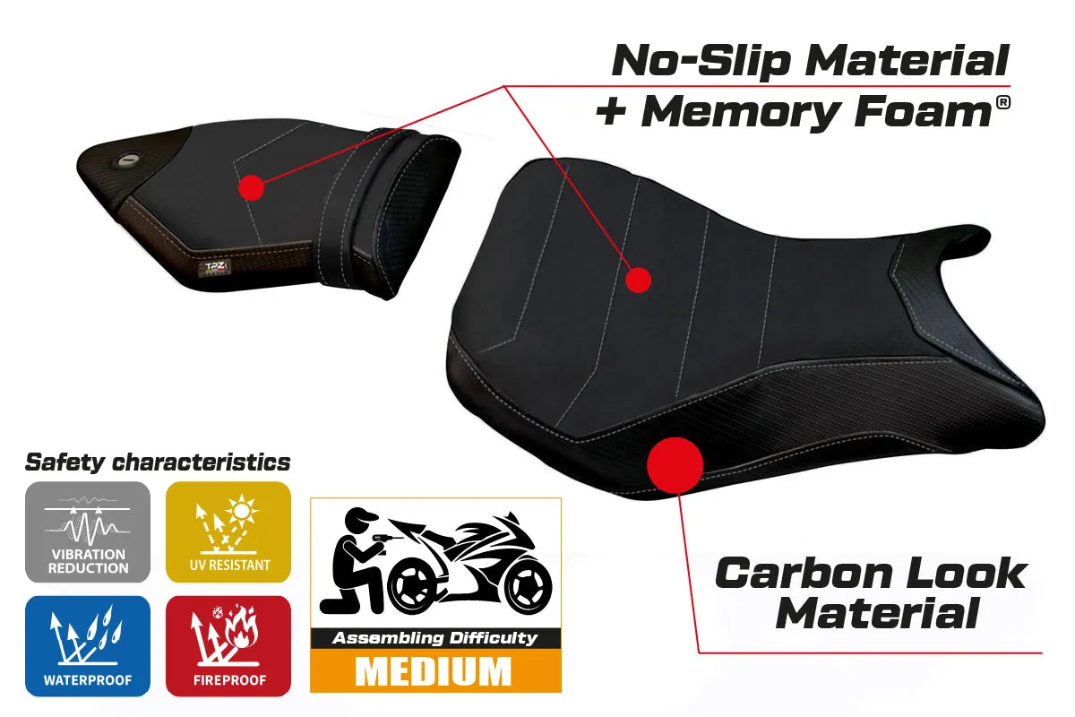 Seat cover compatible - BMW S 1000 RR 2015 - 2018 - mod Vittoria 2 Comfort System