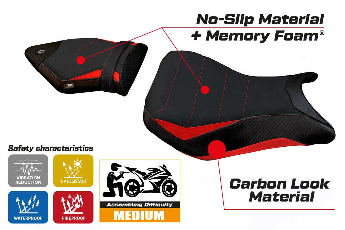 Seat cover compatible - BMW S 1000 RR 2015 - 2018 - mod Vittoria 2 Comfort System
