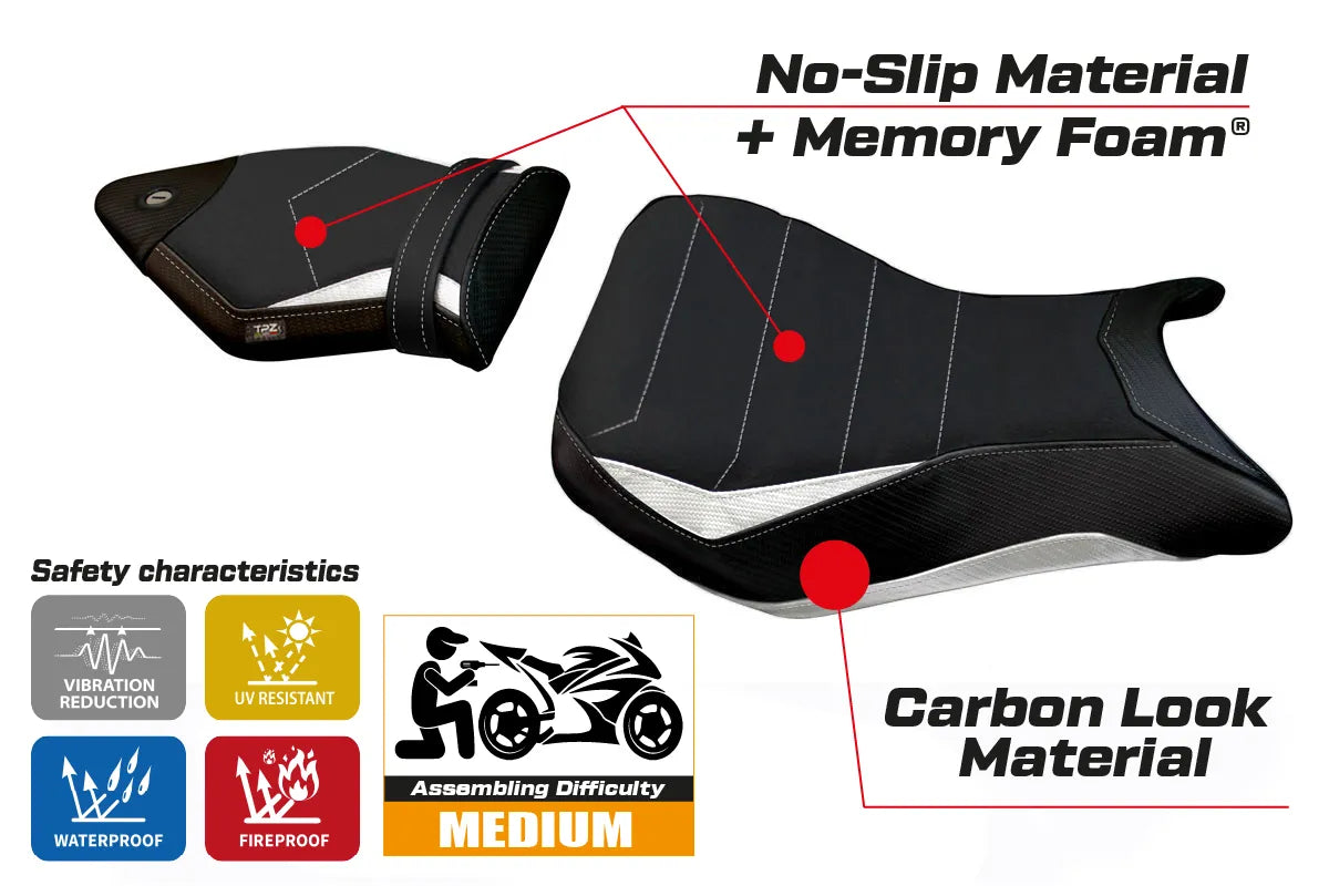 Seat cover compatible - BMW S 1000 RR 2015 - 2018 - mod Vittoria 2 Comfort System