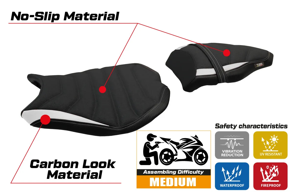 Seat cover compatible - Ducati 848 / 1098 / 1198 2007 - 2013 - mod Cervia Ultragrip