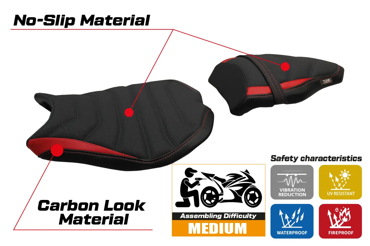 Seat cover compatible - Ducati 848 / 1098 / 1198 2007 - 2013 - mod Cervia Ultragrip