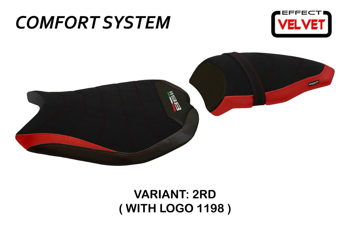 Seat cover compatible - Ducati 848 / 1098 / 1198 2007 - 2013 - mod Cervia Velvet Comfort System