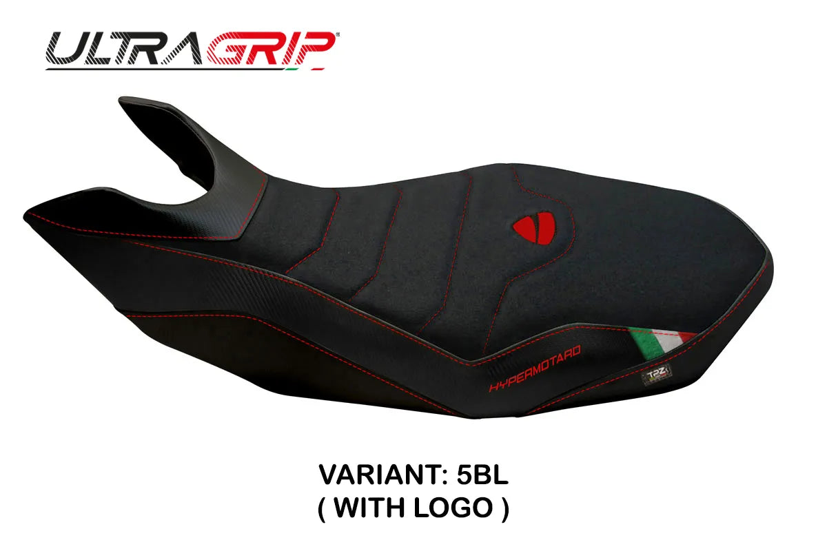 Seat cover compatible - Ducati Hypermotard 796 / 1100 / 1100 EVO 2007 - 2012 - mod Ribe 2 Ultragrip