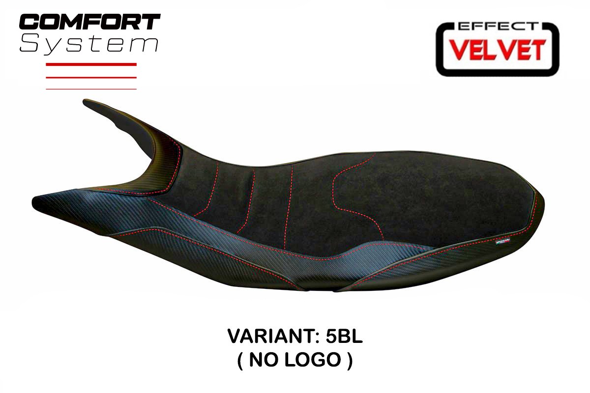 Seat cover compatible - Ducati Hypermotard 821 / 939 2013 - 2018 - mod Varna 1 Velvet Comfort System