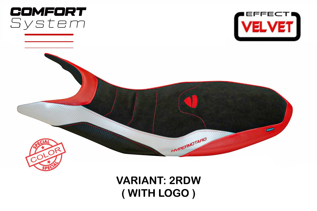 Seat cover compatible - Ducati Hypermotard 821 / 939 2013 - 2018 - Varna Special Color Velvet Comfort System