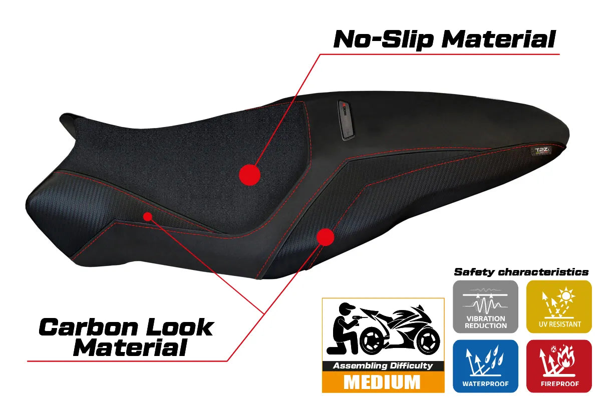 Seat cover compatible - Ducati Monster 1200 R 2016 - 2019 - mod Toledo 3 Ultragrip