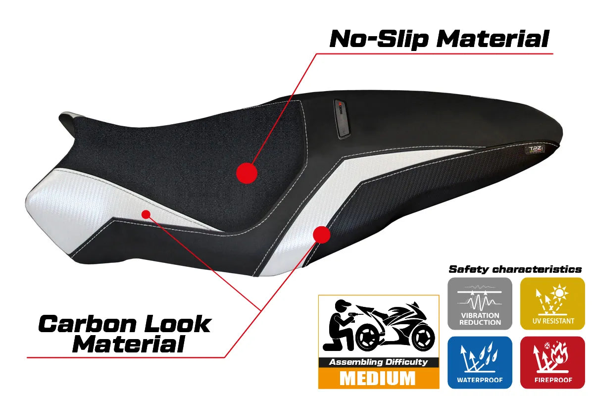 Seat cover compatible - Ducati Monster 1200 R 2016 - 2019 - mod Toledo 3 Ultragrip
