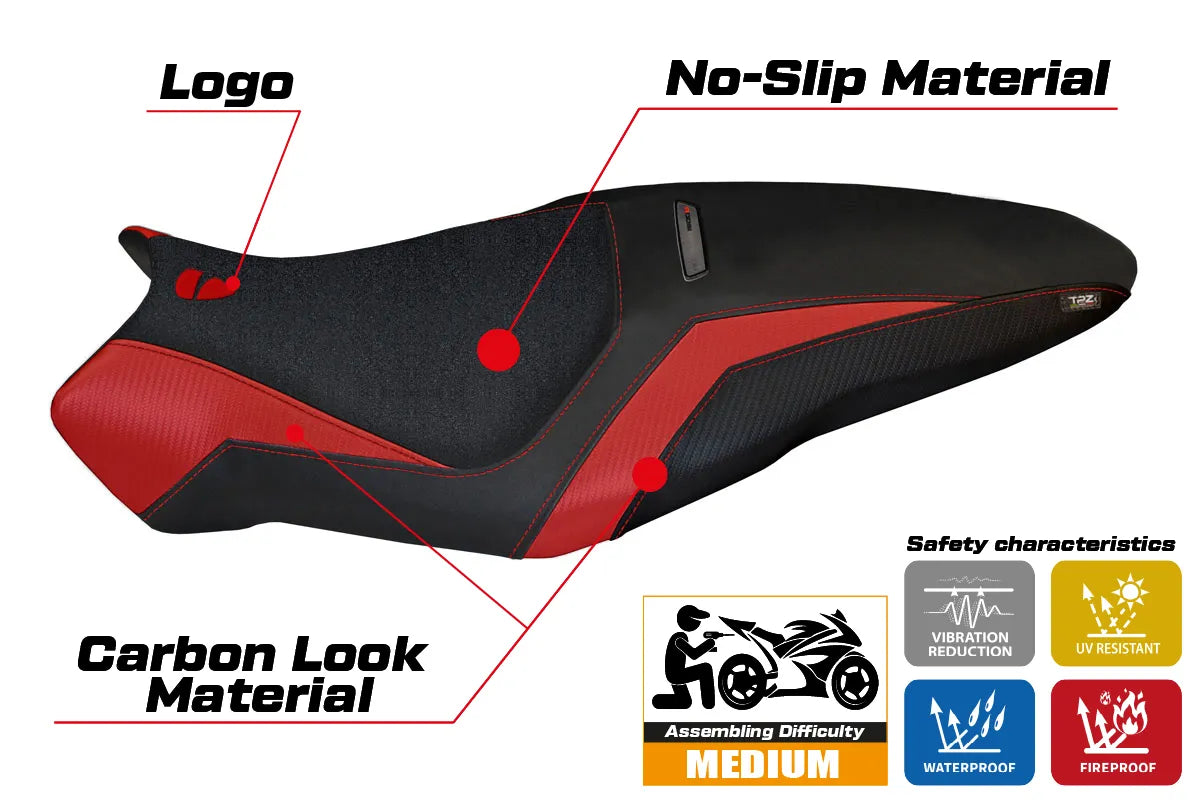 Seat cover compatible - Ducati Monster 1200 R 2016 - 2019 - mod Toledo 3 Ultragrip