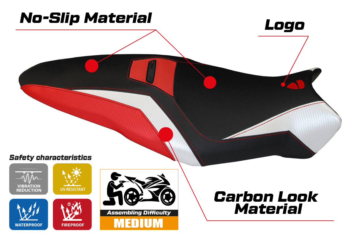 Seat cover compatible - Ducati Monster 1200 R 2016 - 2019 - mod Toledo Special Color
