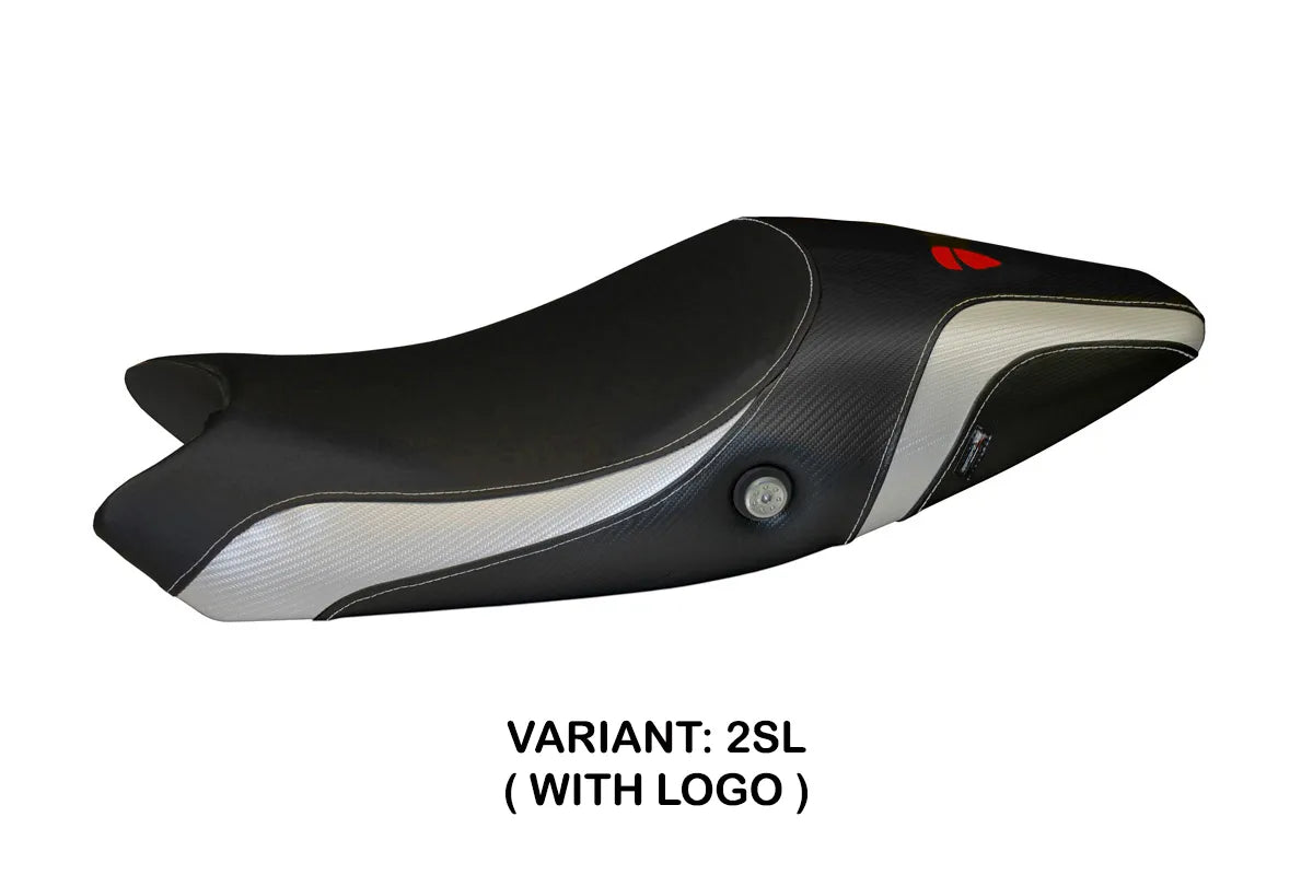 Seat cover compatible - Ducati Monster 696 / 796 2008 - 2014 - mod Logos Carbon Colat