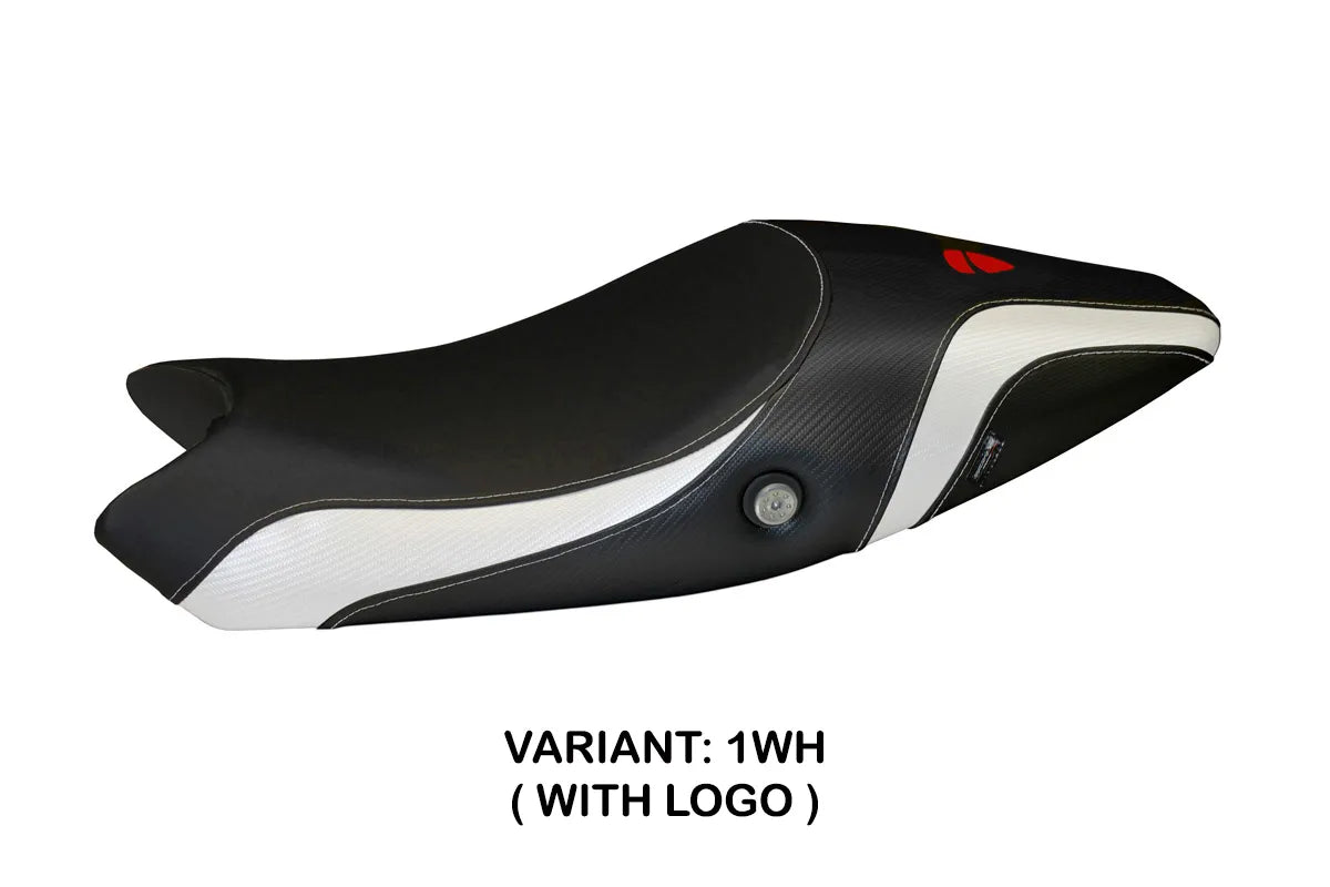 Seat cover compatible - Ducati Monster 696 / 796 2008 - 2014 - mod Logos Carbon Colat