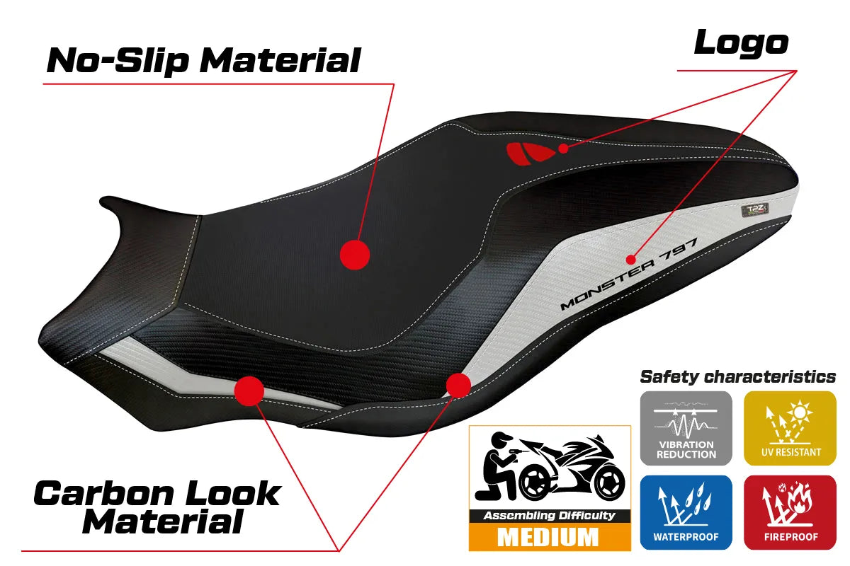 Seat cover compatible - Ducati Monster 797 2017 - 2020 - mod Lipsia 3