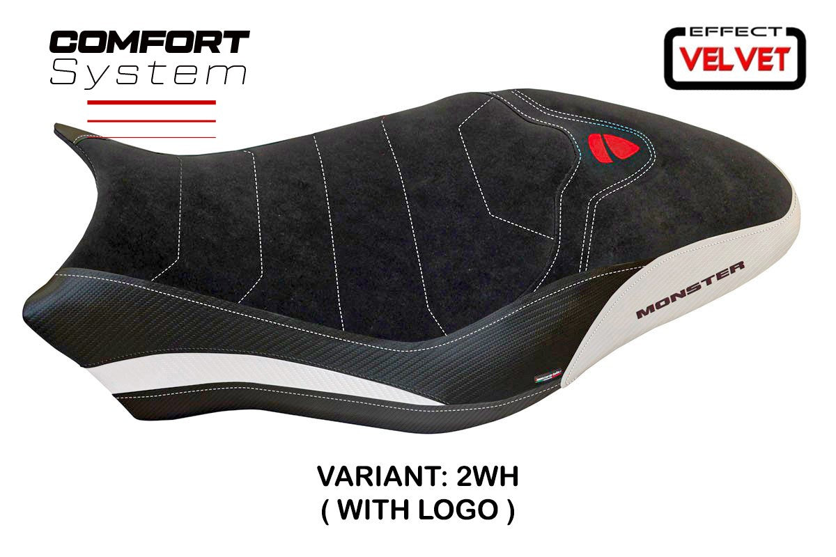 Seat cover compatible - Ducati Monster 797 2017 - 2020 - mod Ovada 1 Velvet Comfort System