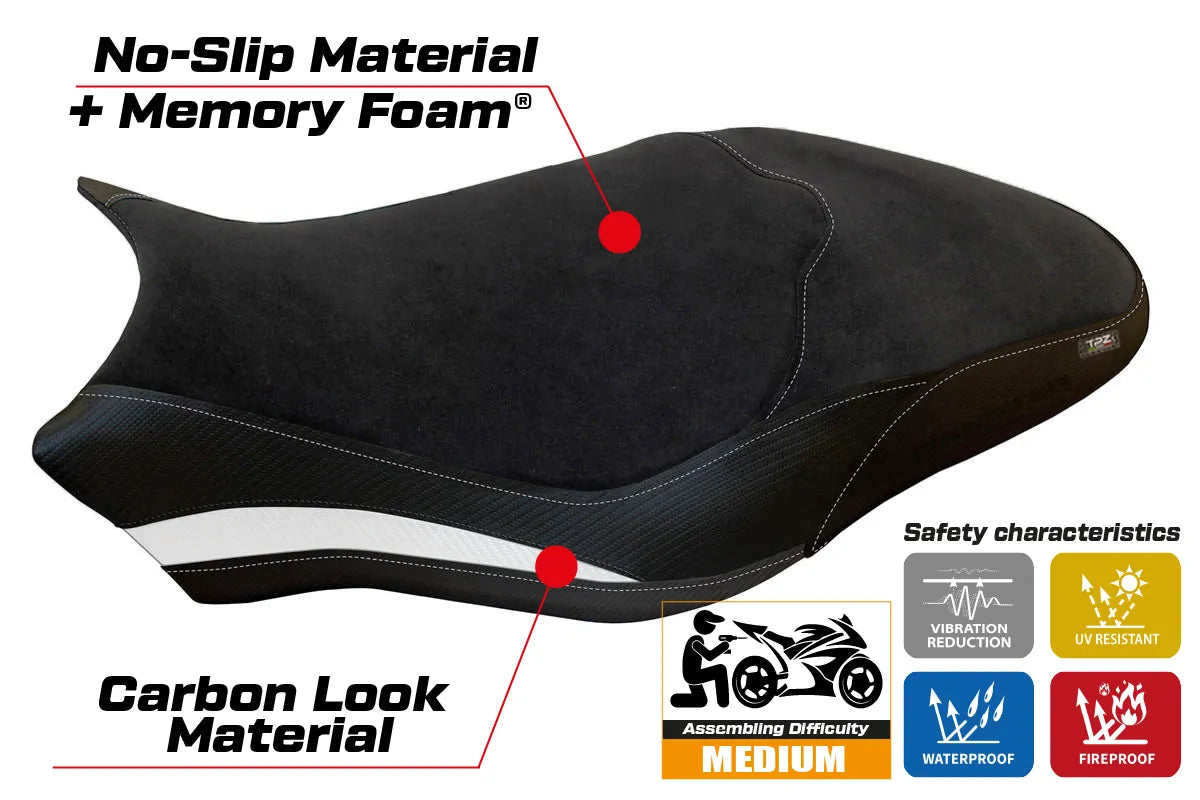Seat cover compatible - Ducati Monster 797 2017 - 2020 - mod Ovada 2 Velvet Comfort System