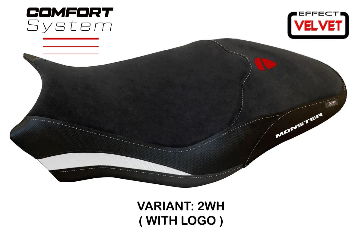 Seat cover compatible - Ducati Monster 797 2017 - 2020 - mod Ovada 2 Velvet Comfort System