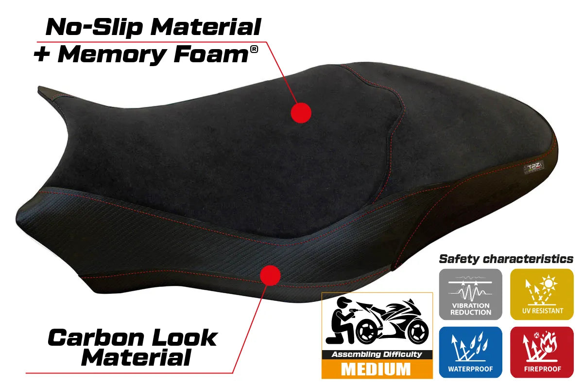 Seat cover compatible - Ducati Monster 797 2017 - 2020 - mod Ovada 2 Velvet Comfort System