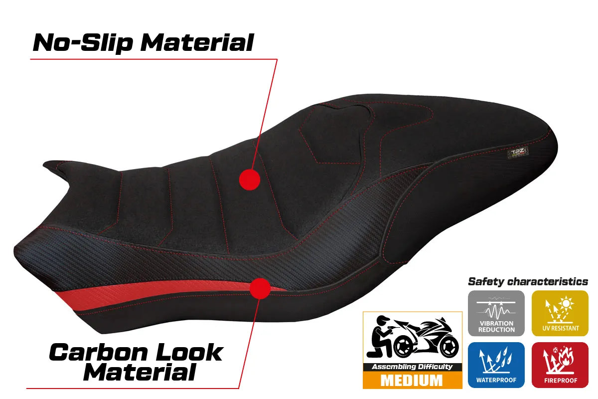 Seat cover compatible - Ducati Monster 797 2017 - 2020 - mod Piombino 2 Ultragrip