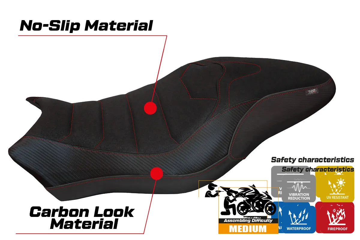 Seat cover compatible - Ducati Monster 797 2017 - 2020 - mod Piombino 2 Ultragrip