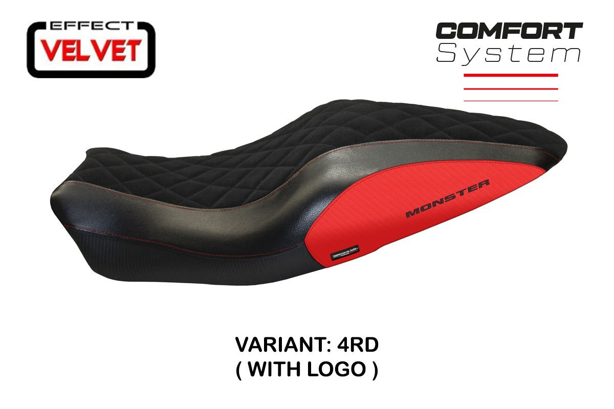 Seat cover compatible - Ducati Monster 821 / 1200 2014 - 2016 - mod Andorra Velvet Comfort System