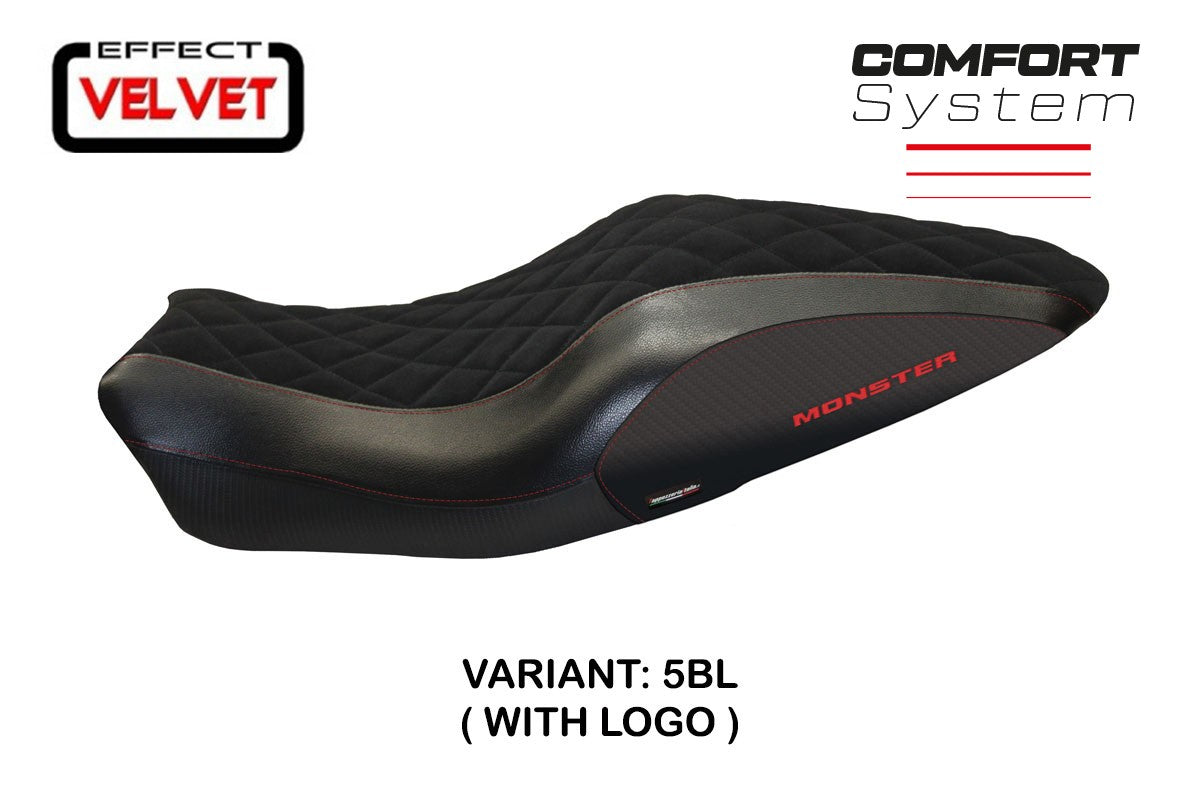 Seat cover compatible - Ducati Monster 821 / 1200 2014 - 2016 - mod Andorra Velvet Comfort System