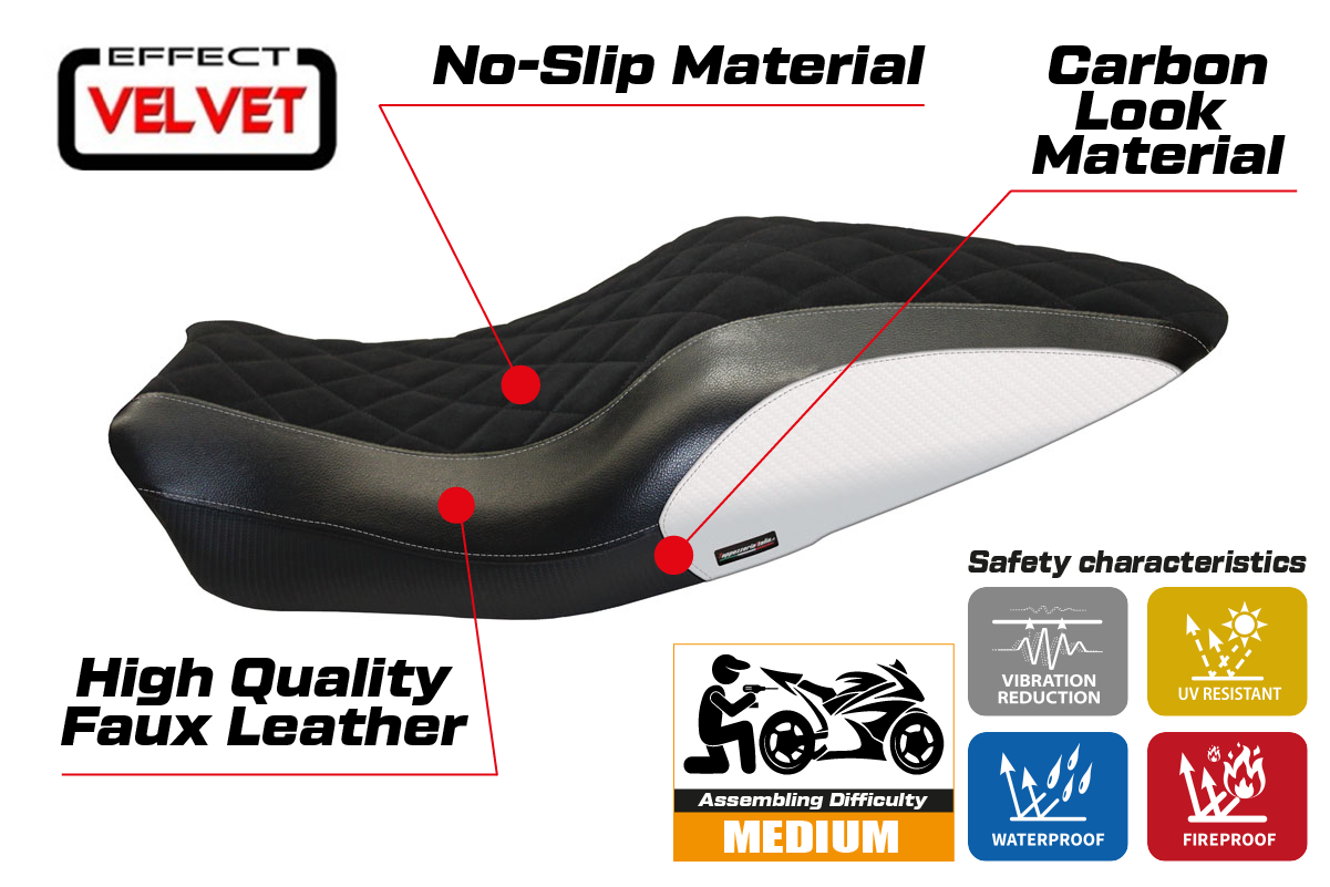 Seat cover compatible - Ducati Monster 821 / 1200 2014 - 2016 - mod Andorra Velvet