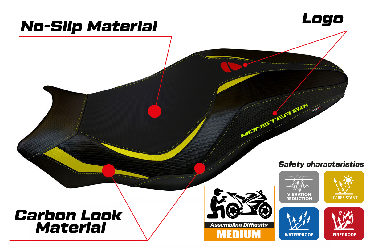 Seat cover compatible - Ducati Monster 821 / 1200 2017 - 2020 - mod Lipsia 1