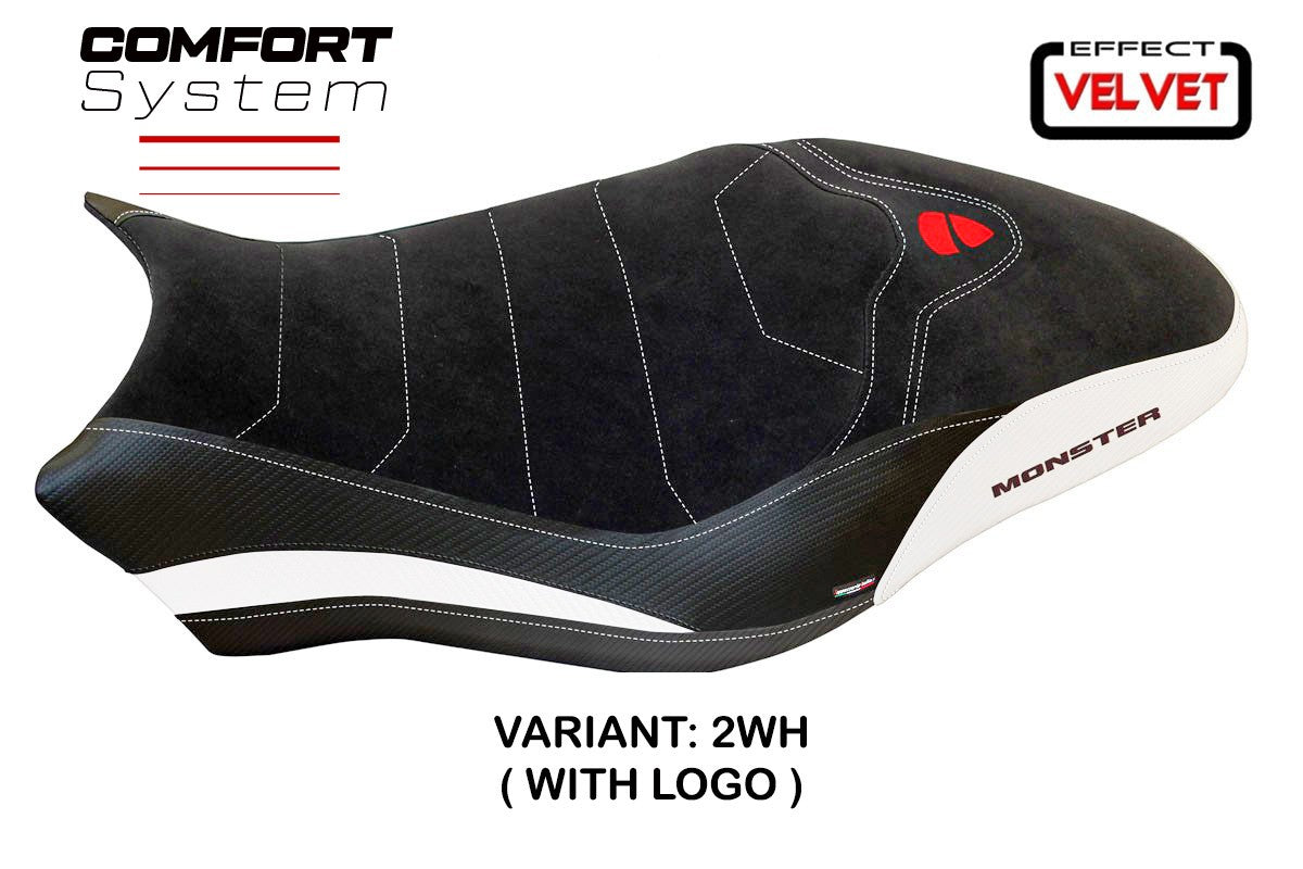Seat cover compatible - Ducati Monster 821 / 1200 2017 - 2020 - mod Ovada 1 Velvet Comfort System