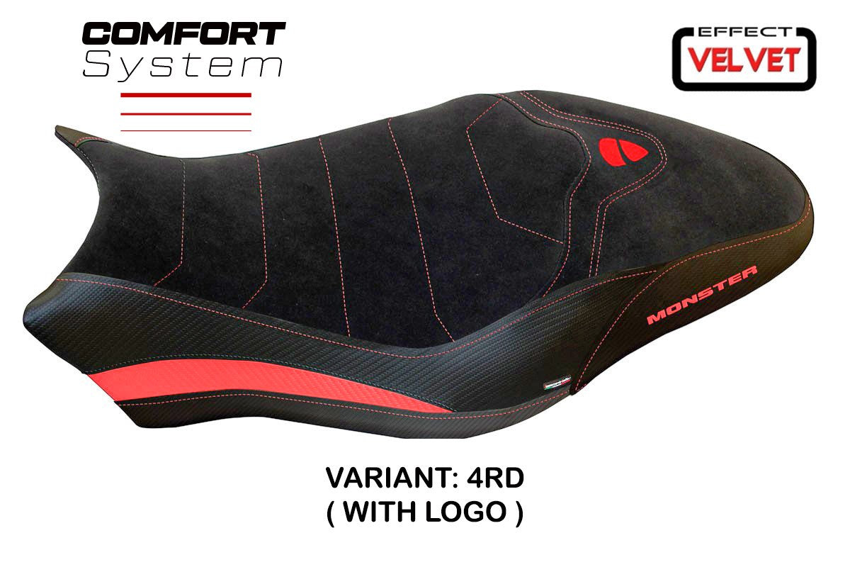 Seat cover compatible - Ducati Monster 821 / 1200 2017 - 2020 - mod Ovada 2 Velvet Comfort System