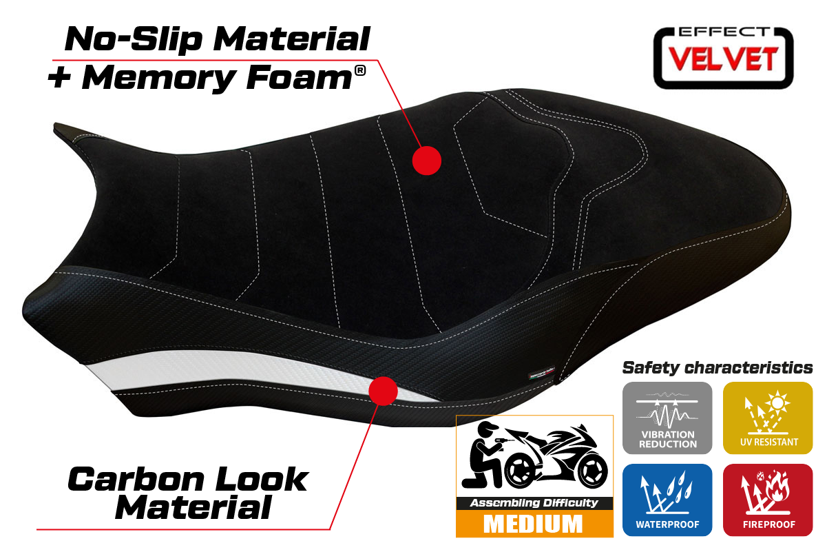 Seat cover compatible - Ducati Monster 821 / 1200 2017 - 2020 - mod Ovada 2 Velvet Comfort System