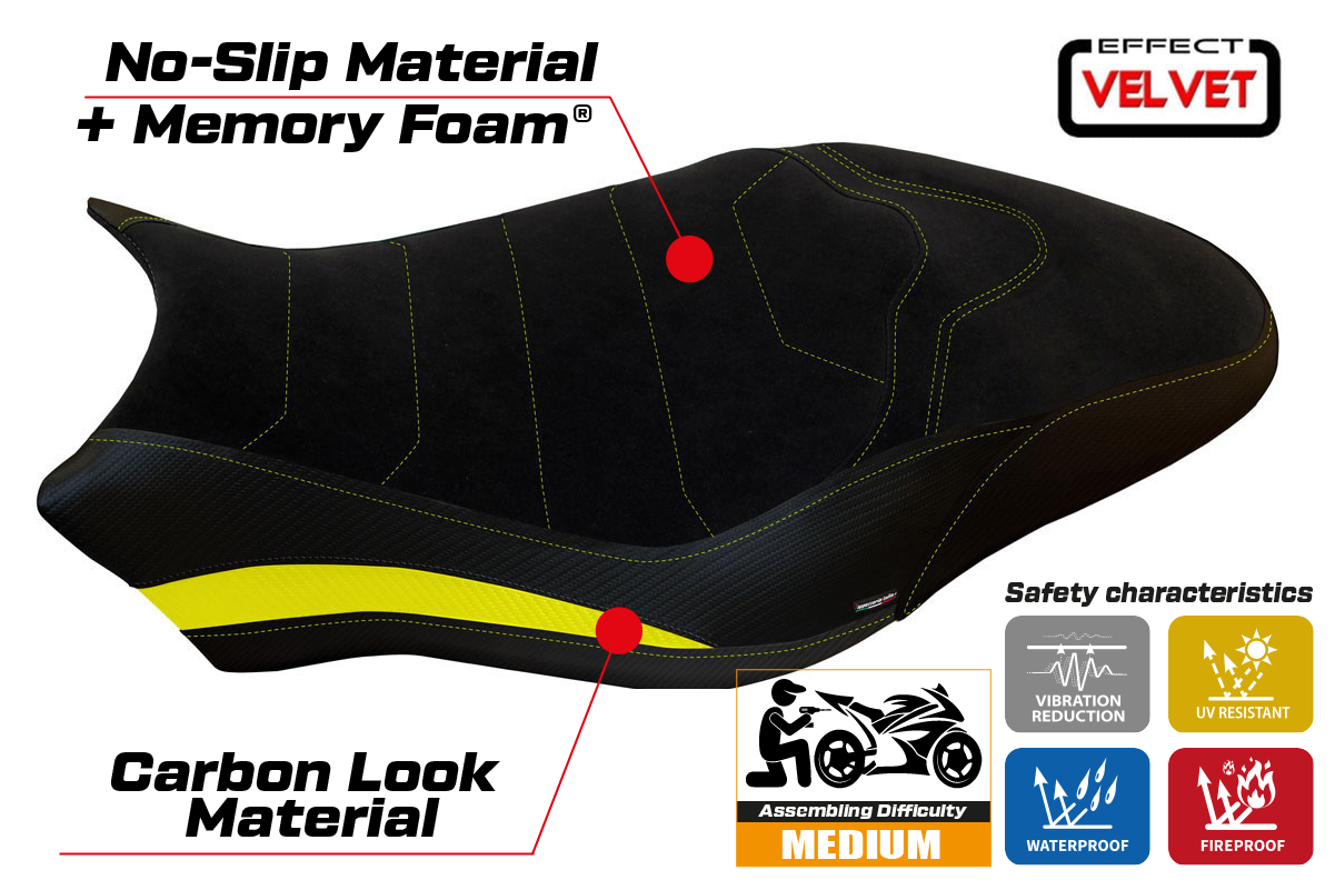 Seat cover compatible - Ducati Monster 821 / 1200 2017 - 2020 - mod Ovada 2 Velvet Comfort System