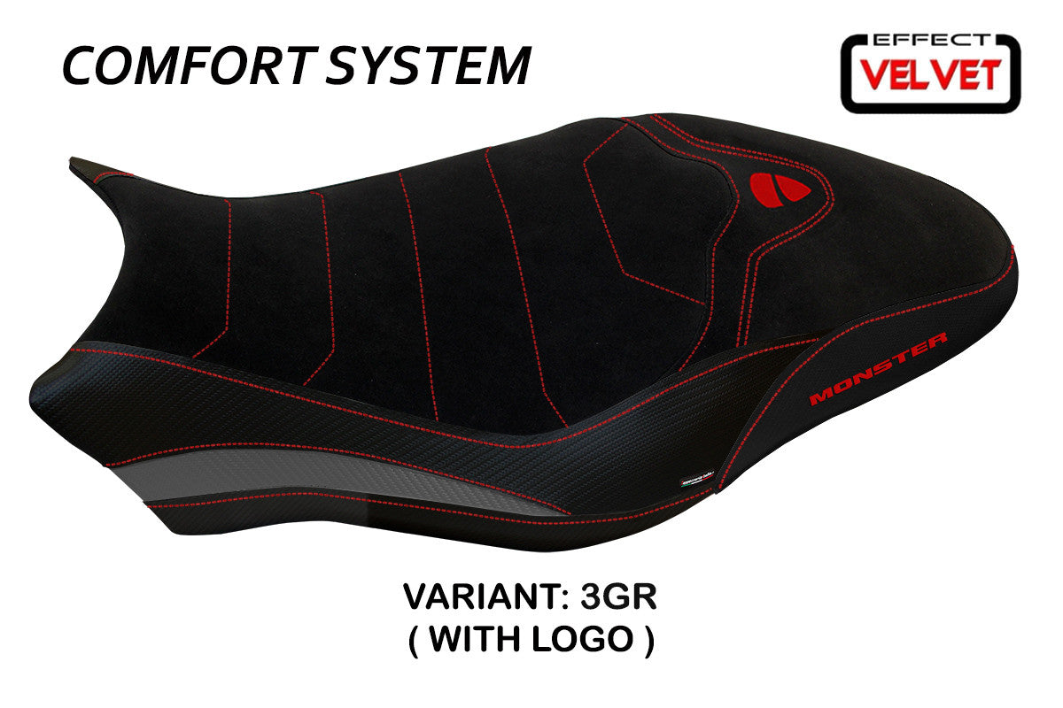 Seat cover compatible - Ducati Monster 821 / 1200 2017 - 2020 - mod Ovada 2 Velvet Comfort System