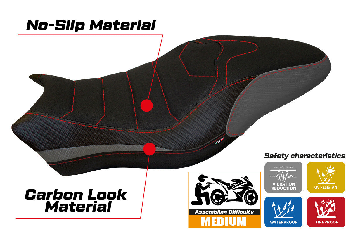 Seat cover compatible - Ducati Monster 821 / 1200 2017 - 2020 - mod Piombino 1 Ultragrip