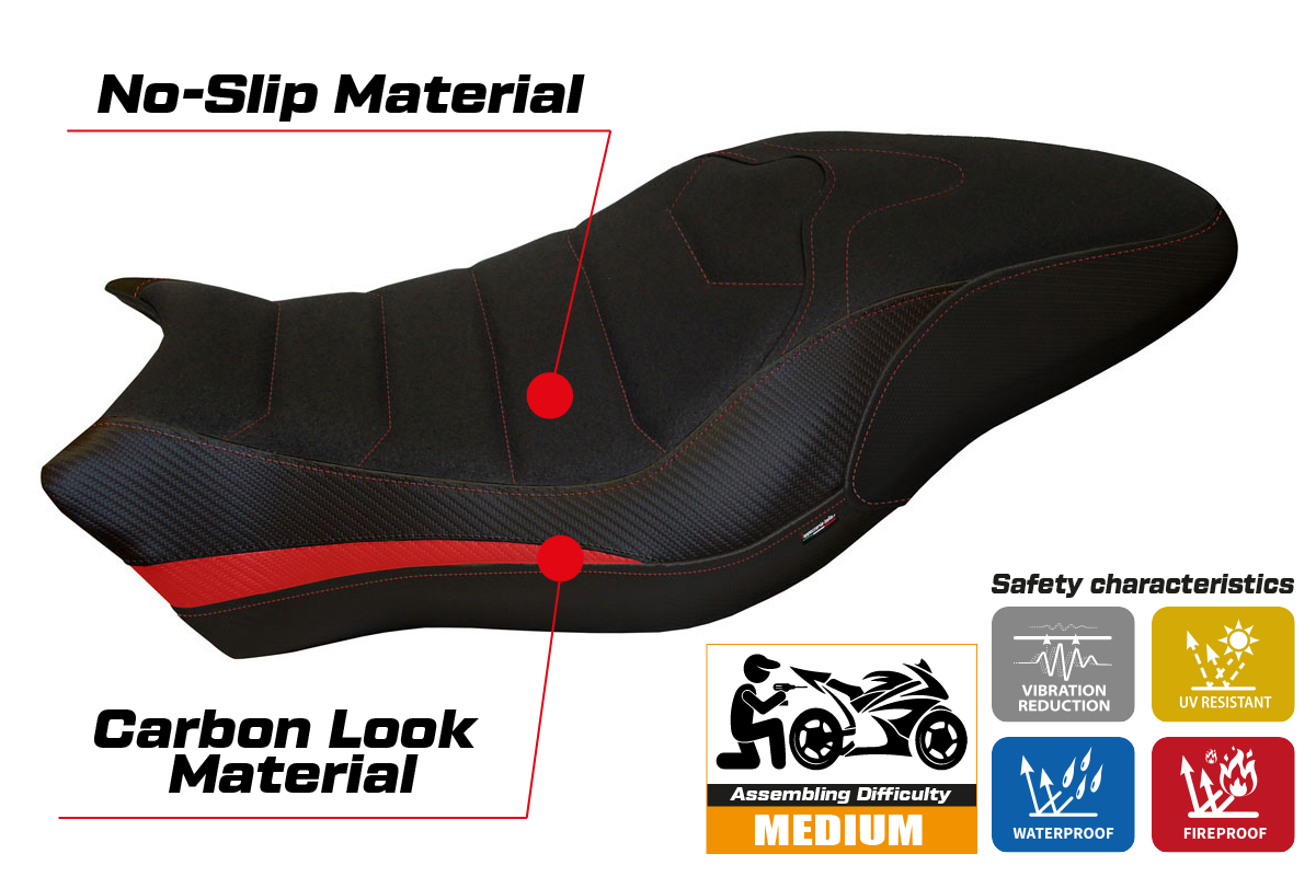 Seat cover compatible - Ducati Monster 821 / 1200 2017 - 2020 - mod Piombino 2 Ultragrip