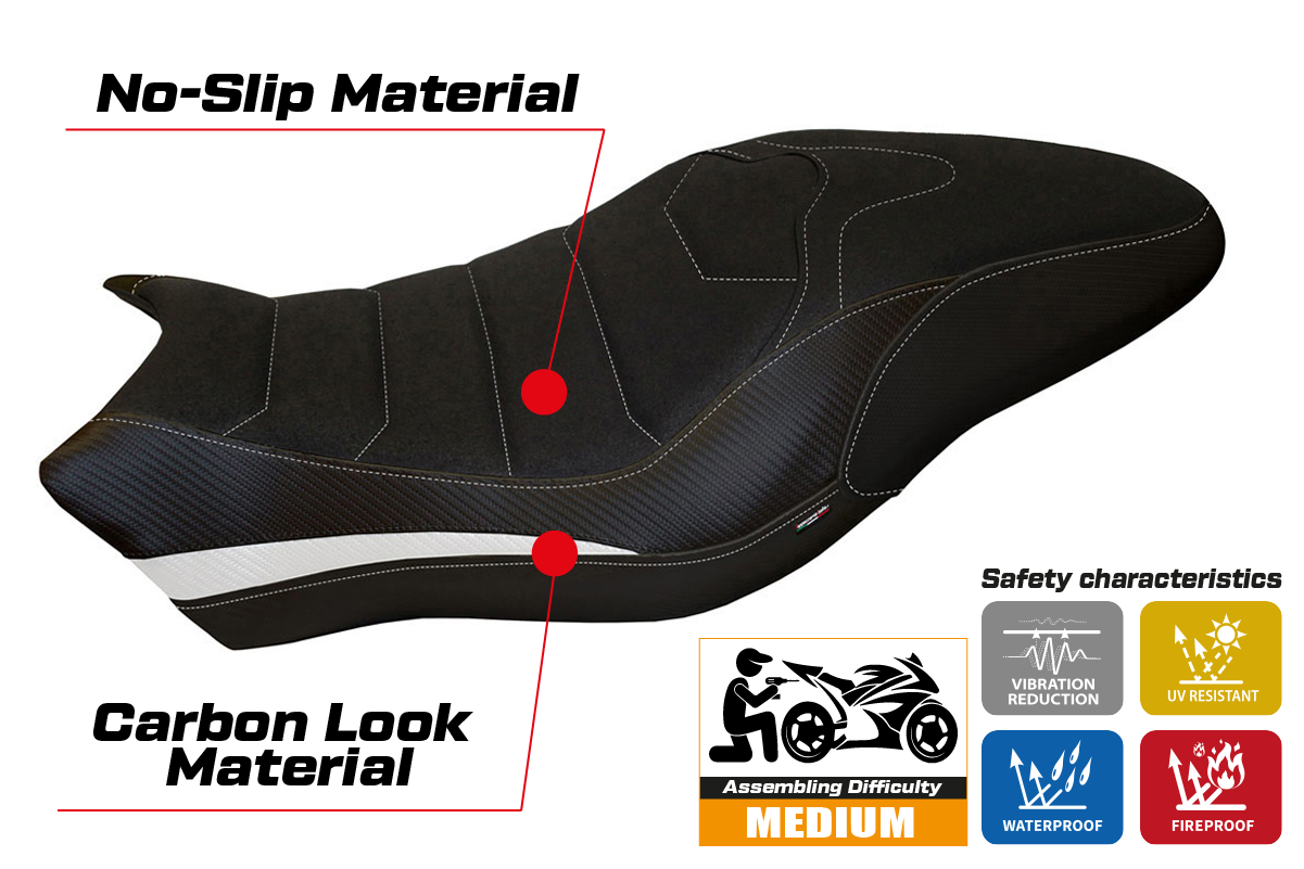 Seat cover compatible - Ducati Monster 821 / 1200 2017 - 2020 - mod Piombino 2 Ultragrip