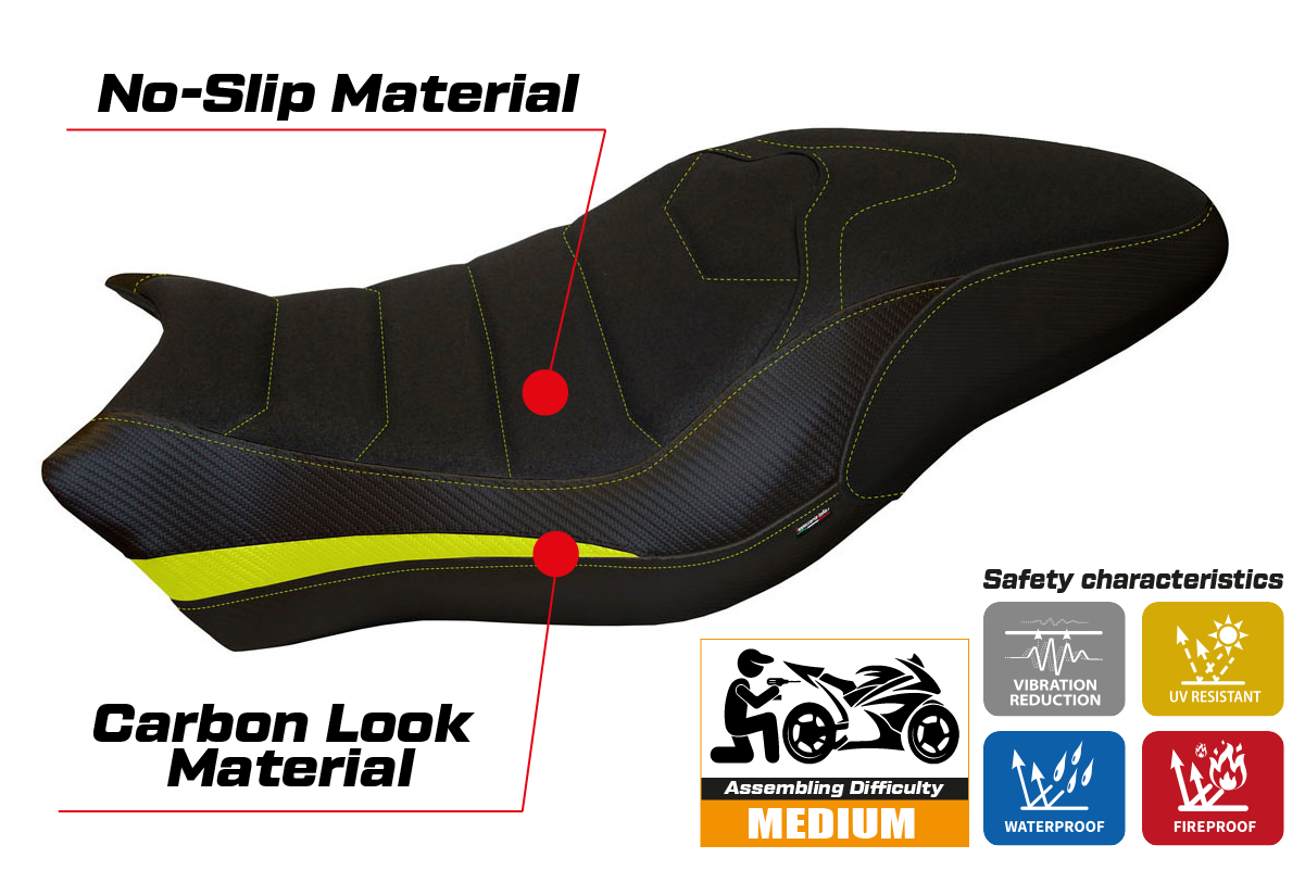 Seat cover compatible - Ducati Monster 821 / 1200 2017 - 2020 - mod Piombino 2 Ultragrip